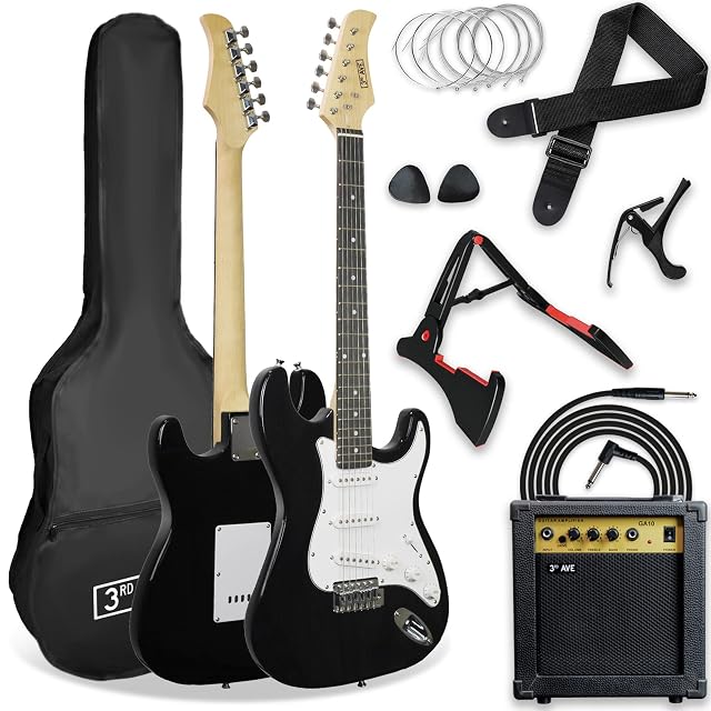 Pack guitare électrique 3rd Avenue XF de taille normale avec ampli, pied et accessoires