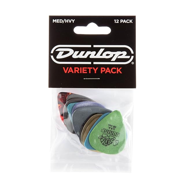 Assortiment Jim Dunlop de douze médiators guitare medium et heavy
