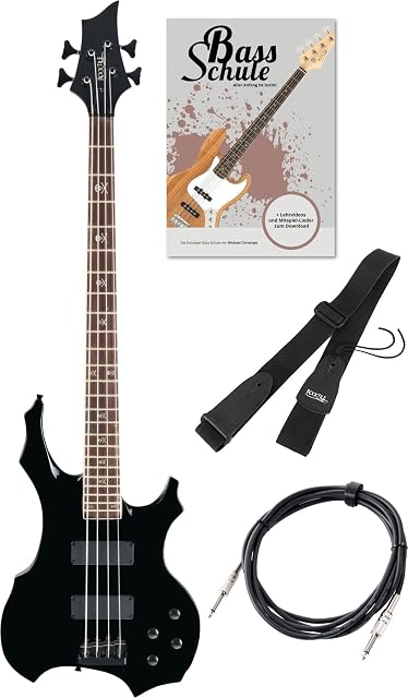 Basse Rocktile Pro BB104-B BattleBone en noir brillant