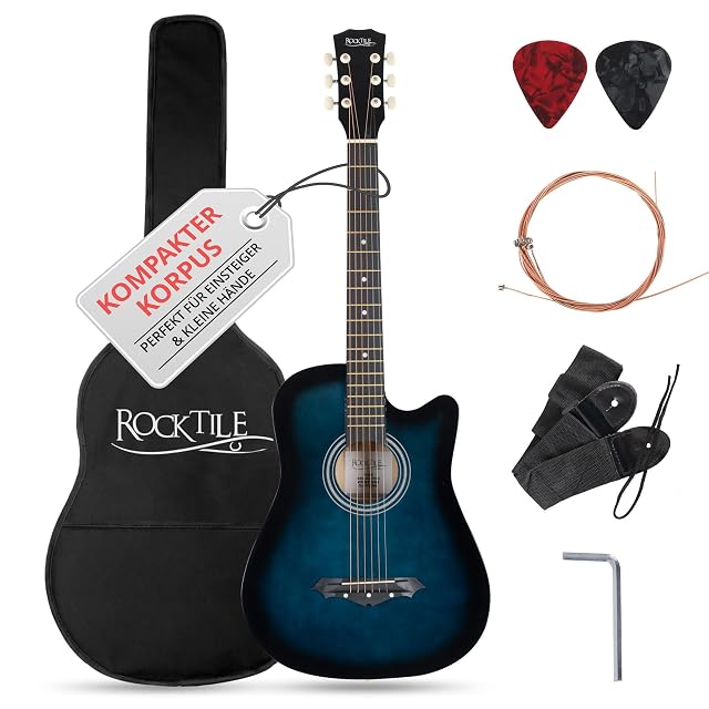 Rocktile WSD-5C Slim Line, guitare acoustique en blueburst avec pan coupé