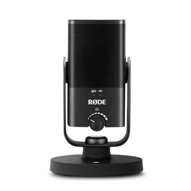 Micro statique USB RØDE NT-USB Mini sur son embase de bureau magnétique