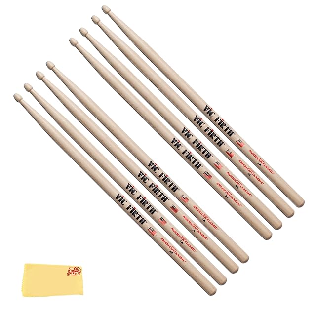 Baguettes Vic Firth American Classic 5A en hickory, quatre paires